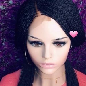 Small twist wig with lace front